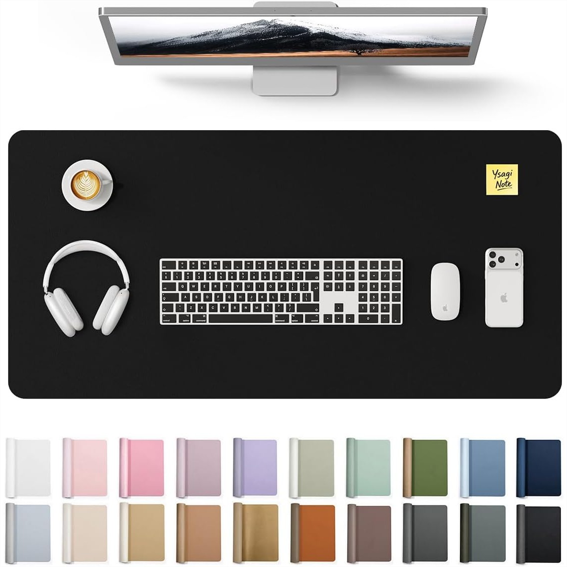 Leather Desk Pad - Große PU-Leder Schreibtischunterlage 90x43 cm für