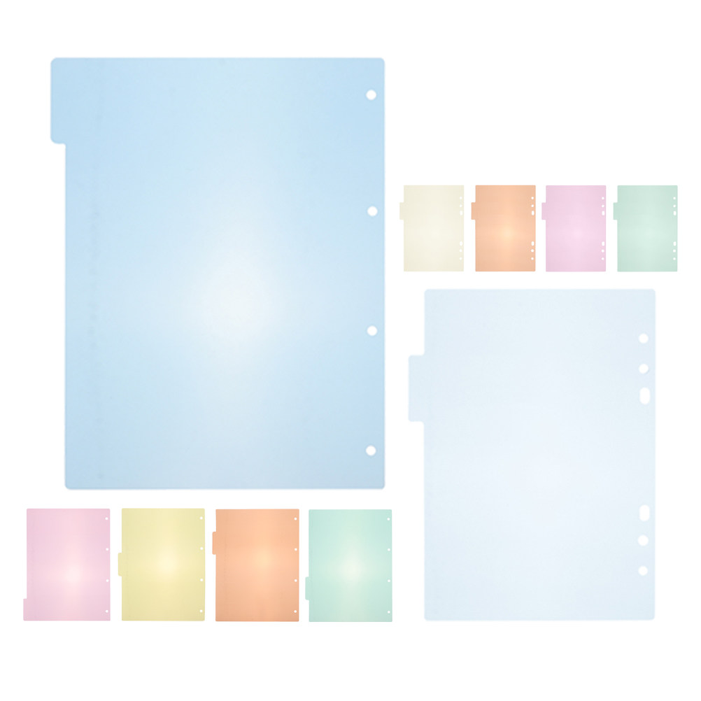 Tab Divider A4 - 1 Set Pastellfarbene Registerblätter aus Kunststoff