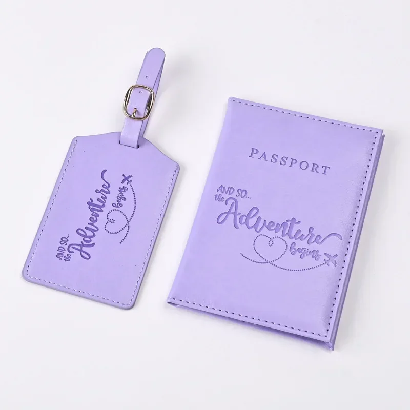 Index Card Holder - Neue lila PU-Leder Reisepass Ticket Clip
