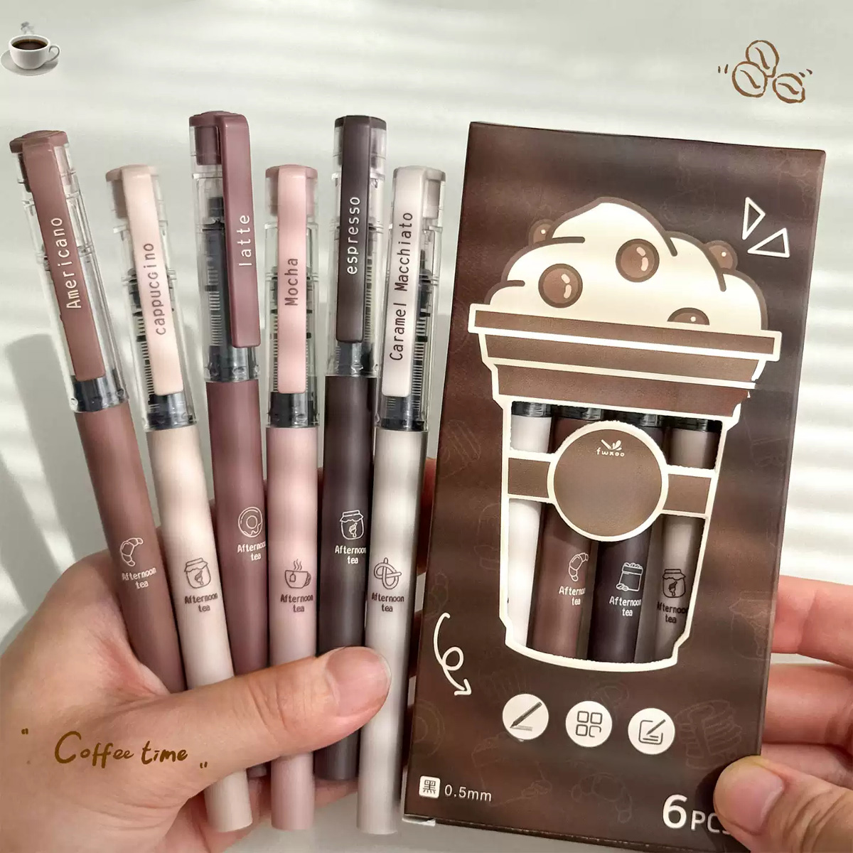 Correction Pen Fine - 3/6-teiliges Gelschreiber-Set mit großem Fassungsvermögen, 0,5